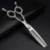 HAOTING Ciseaux De Coupe De Cheveux 6"Ciseaux De Coiffure Argentés Japon 440C Ciseaux De Coiffure Pointus, Ajusteur De Peigne