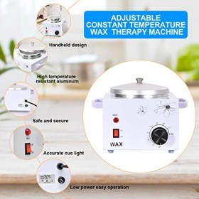 WAOYPGZ Kit de chauffe-cire portable pour épilation indolore, chauffe-cire en métal de grande capacité, épilateur à fusion ra