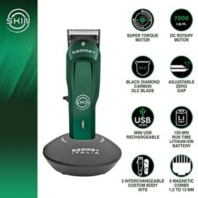GAMMAPIU SKIN Tondeuse Cheveux Hommes Professionnel, Bulk Balding Clipper, Super Trimmer, Moteur Rotatif, 2 Heures dautonom