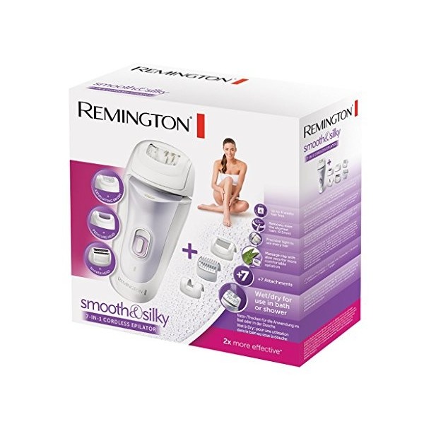 Remington Epilateur Electrique 3en1, Etanche, Epile, Rase, Hydrate, Soin Aloe Vera Anti-Irritations - EP7035 Smooth & Silky