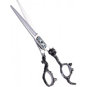 Ciseaux de coiffeur professionnels de 6,0 pouces argentés, ciseaux de coiffure en acier inoxydable 400c de haute dureté, outi...