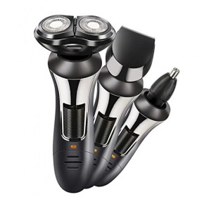 Rasoir électrique 3 en 1 pour homme, triple rasoir, multifonction, étanche, pour le nez, les cheveux rasés, tête rechargeable
