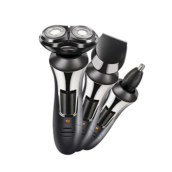 Rasoir électrique 3 en 1 pour homme, triple rasoir, multifonction, étanche, pour le nez, les cheveux rasés, tête rechargeable