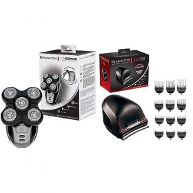 Remington Bundle Set: Rasoir tête chauve RX5 + Tondeuse Cheveux DIY Pro Turbo HC4300 1.5 à 25 mm, Technologie CurveCut : lam