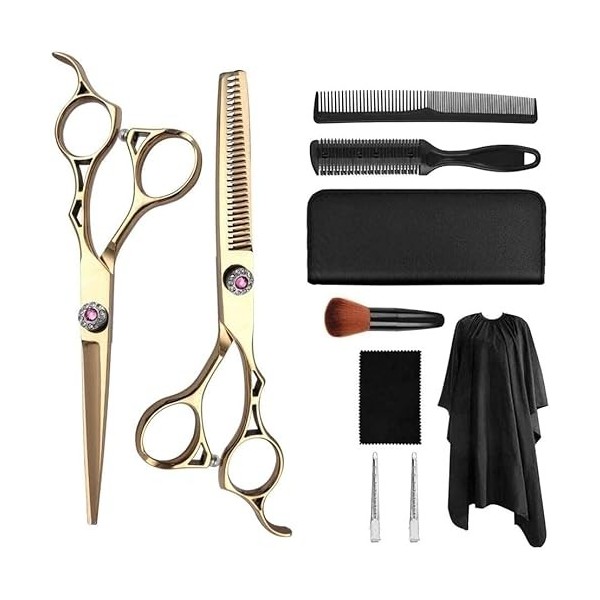 Ciseaux De Coupe De Cheveux Professionnels Kit De Ciseaux De Coiffeur, Ensemble De Ciseaux À Amincir Les Cheveux, Ciseaux De 