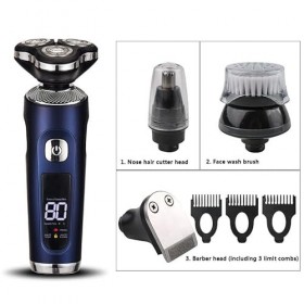 Rasoir électrique pour homme, rasoir électrique multifonction pour homme, tondeuse à barbe portable à 3 lames