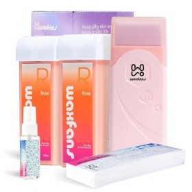 Kit de rouleau de cire, chauffe-cire à rouler pour épilation, kit dépilation, rouleau dépilation à la maison pour homme et 