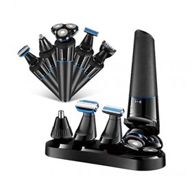 SMSOM Rasoir électrique pour Hommes, Rasoir de 5 in 1 Razor Humide et Sec étanche étanche Rasoir USB Rasoir sans Fil Recharge