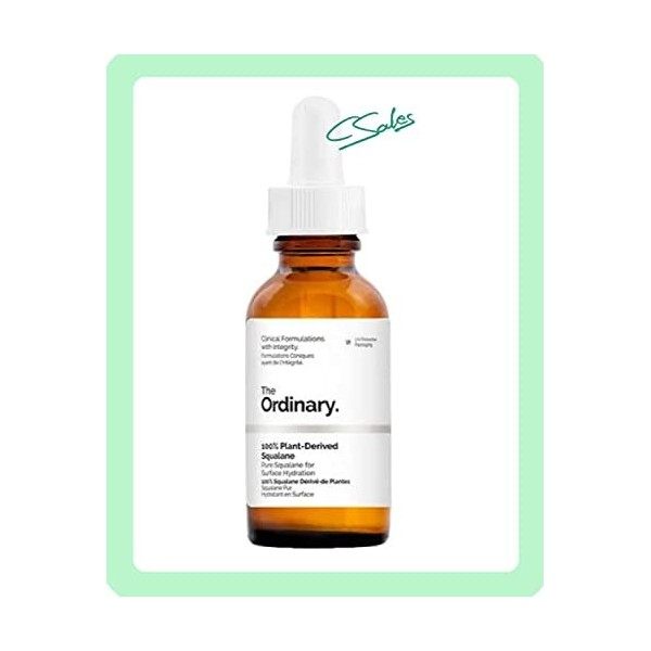 The Ordinary ORIGINAL 100% Plant-Derived Squalane végétal | 30 ml. | Hydratant au squalane 100% végétal pour le visage et les