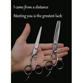 Ensemble de ciseaux de coupe de cheveux pour coiffeur, ensemble de ciseaux de coiffure professionnels pour amincissement et c...