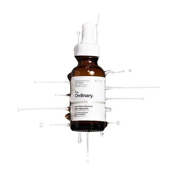 The Ordinary ORIGINAL 100% Plant-Derived Vegetable Hemi-Squalane 30 ml. Hydratant pour le visage et les cheveux à base de squ...