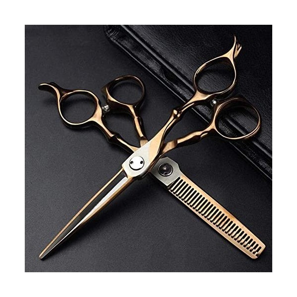 Ciseaux de coiffure outil de coiffure ciseaux de cheveux en acier inoxydable Salon ciseaux de coiffure lames de dents plates 