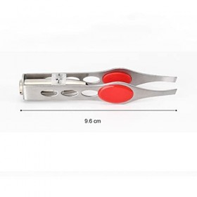 QUANJJ Mini Pince à Sourcils à lumière LED en Acier Inoxydable à Quatre Trous Pince à épiler Pince à épiler Bouche Oblique Ou