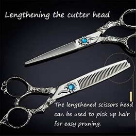 WYGC Scissors Ciseaux Coiffure Professionnel Tranchant Acier Inoxydable Manche Vintage Gravé Combinaison Set  for Barber Shop