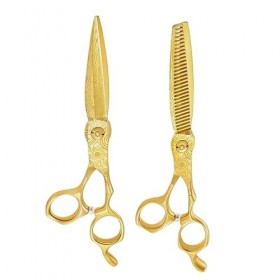 Ciseaux de coupe de cheveux, 15,2 cm, coupe de beauté, barbier, coiffeur, damas, en acier inoxydable, ciseaux à effiler à cha