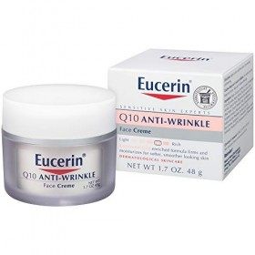 Eucerin Crème anti-rides pour le visage - Pour peaux sensibles - Avec coenzyme Q10 - 48 g Crème Jour et Nuit