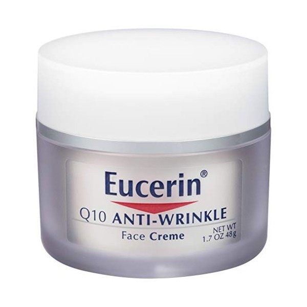 Eucerin Crème anti-rides pour le visage - Pour peaux sensibles - Avec coenzyme Q10 - 48 g Crème Jour et Nuit