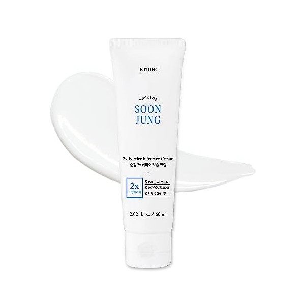 Etude House SoonJung 2x Crème Intensive Barrière 60ml 21AD . Crème visage hydratante hypoallergénique au beurre de karité po ...