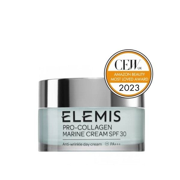 ELEMIS crème marine pro-collagène avec spf30, hydratant visage lissant 3 en 1 à la chlorella, ginkgo biloba & padina pavonica