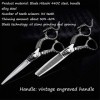 WYGC Scissors Ciseaux Coiffure Professionnel Tranchant Acier Inoxydable Manche Vintage Gravé Combinaison Set  for Barber Shop