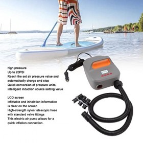 Pompe à Air pour Planche à Pagaie, Pompe électrique Portable 20PSI Arrêt Automatique Intelligent Haute Pression pour Tentes G