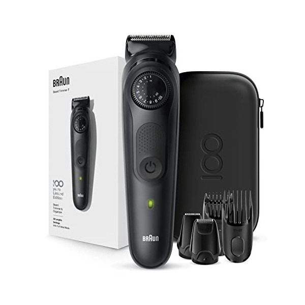 Braun BeardTrimmer BT7 Design Edition Tondeuse à barbe Noir 100 ans