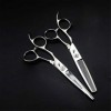 Chaomeiart Main Gauche Ciseaux 440C Coiffure Coiffeur Professionnel Plat Dents À Effiler Ciseaux 6.0 Outils Set Salon De Coif