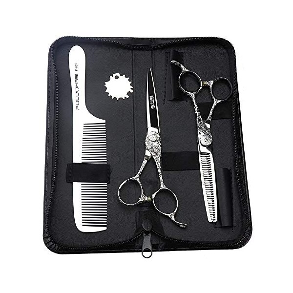 HAOTING Ciseaux de Coupe de Cheveux 15,2 cm Ciseaux de Coiffure, Outils de Coupe de Cheveux Professionnels Ciseaux Barber Set