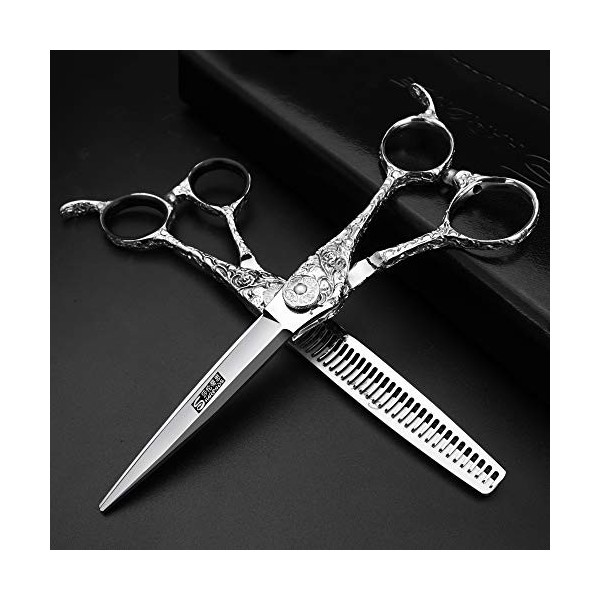 HAOTING Ciseaux de Coupe de Cheveux 15,2 cm Ciseaux de Coiffure, Outils de Coupe de Cheveux Professionnels Ciseaux Barber Set