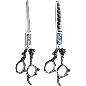 Ciseaux de coiffeur professionnels de 6,0 pouces, argent, haute dureté, ciseaux de coiffure en acier inoxydable 400c, outils ...
