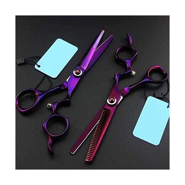 Ciseaux de coiffure professionnels violets, ciseaux colorés pour salon de coiffure, usage domestique ou ensemble en option, e