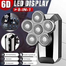 Rasoir électrique pour homme, rasoir électrique rechargeable 8 en 1, cinq têtes flottantes, tondeuse à cheveux, nez et oreill