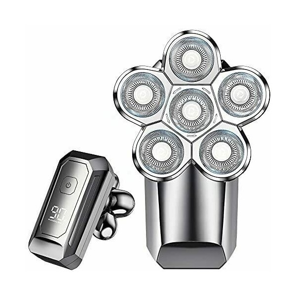 Rasoir électrique pour homme, rasoir 5 en 1 avec écran LED, rasoir flottant 6D multifonctionnel