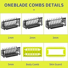 Lot de 6 peignes de guidage pour tondeuse Philips One Blade & OneBlade Pro QP2520 QP2530 QP2620 QP2630 QP6510 QP6520