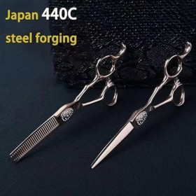 ciseaux de coiffeur Ciseaux De Coupe De Cheveux, 6 Pouces Japon 440c Professionnel Or Rose Ciseaux De Coiffure Barber Sharp C...