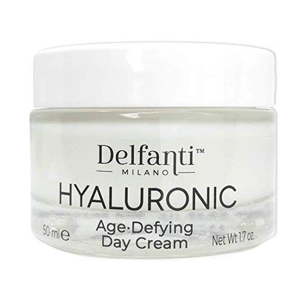 DELFANTI MILANO - HYALURONIC Crème Visage Anti-Âge de Jour, Made in Italy 50 ml Crème Jour et Nuit