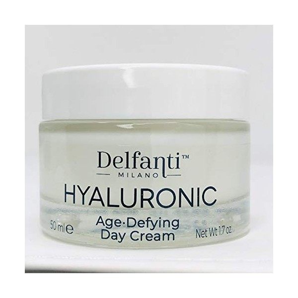 DELFANTI MILANO - HYALURONIC Crème Visage Anti-Âge de Jour, Made in Italy 50 ml Crème Jour et Nuit