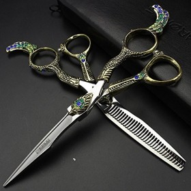 Ciseaux pour Animaux de Compagnie Ciseaux pour Cheveux de 6 Pouces Salon Professionnel Coiffure avec Cheveux clairsemés Coupe...