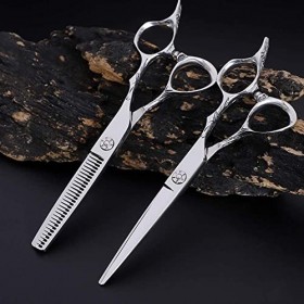 Ciseaux à cheveux professionnels, ciseaux de coiffure à poignée de fleur antique, ciseaux de salon de coiffure de 6,0 pouces ...