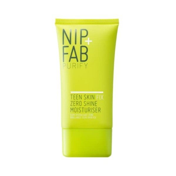 Nip+Fab Teen Skin Fix Zero Shine, Crème Hydratante pour le Visage à la Niacinamide et à lExtrait de Wasabi Antioxydant, Trai