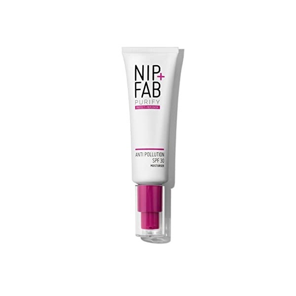 Nip+Fab SPF 30 Moisturiser Purify Anti Pollution | 50 ml | pour Peau Grasse + Congestionnée | Hydratation et Protection Maxim