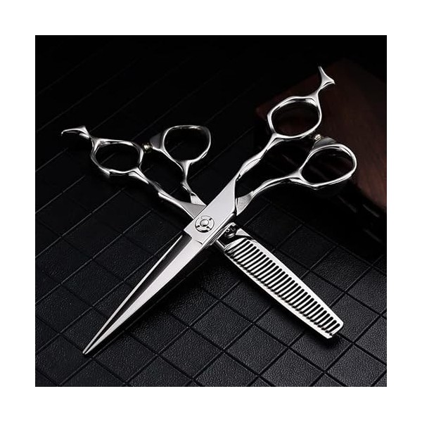 Ciseaux De Coiffeur Ciseaux De Coupe De Cheveux, 6 Pouces Professionnel Japon 440c Ciseaux En Acier Argent Ciseaux De Cheveux