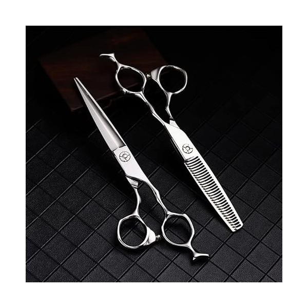 Ciseaux De Coiffeur Ciseaux De Coupe De Cheveux, 6 Pouces Professionnel Japon 440c Ciseaux En Acier Argent Ciseaux De Cheveux