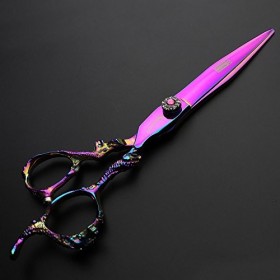 Ciseaux pour Animaux de Compagnie 7"Ciseaux de Coiffure Professionnels en Forme de Dragon Pourpre pour Le Salon de Ciseaux en...