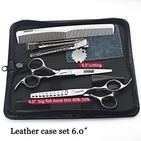 Ciseaux pour Animaux de Compagnie 6"Groupe Professionnel de Ciseaux de Coiffure, Ciseaux Minces pour stylistes, Groupe Multif...