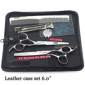 Ciseaux pour Animaux de Compagnie 6 Pouces Ensemble Professionnel de Ciseaux de Coiffure Ciseaux tranchants Coiffeur/Maison/E...