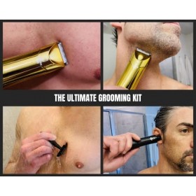 Tondeuse à gazon électrique 1.0 doré - Têtes de lame en céramique remplaçables - Étanche pour une utilisation humide/sec - 