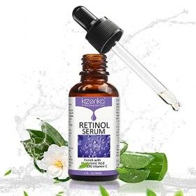 kizenka Retinol Serum with Acide Hyaluronic and Vitamin C, Professional Skincare, Anti Aging Wrinkles Facial Serum, Formulé p...