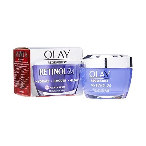 Olay Regenerist Retinol24 Crème de nuit hydratante au rétinol et à la vitamine B3 Parfum 50 ml Crème Jour et Nuit