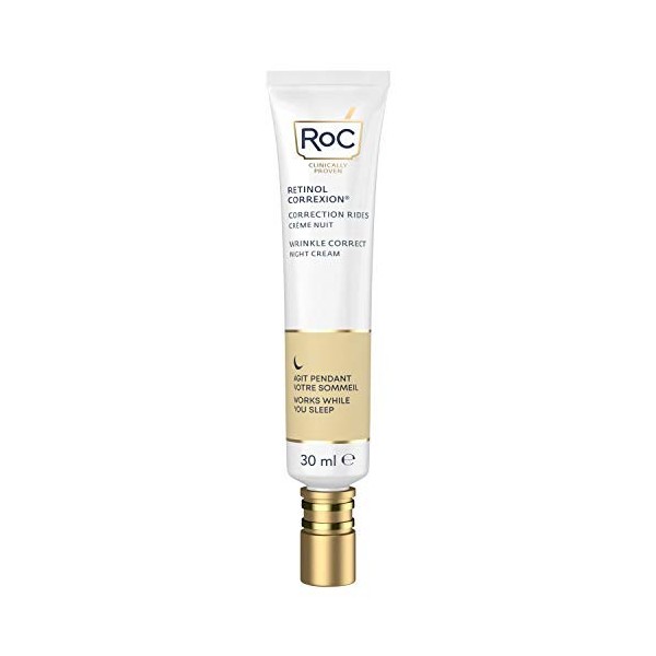 RoC - Retinol Correxion Wrinkle Correct Crème de Nuit - Anti-Rides et Age - Peau Revitalisée - Rétinol et Complexe Minéral Ex